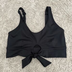 Jo + Jax Black Tie-Front Sports Bra
